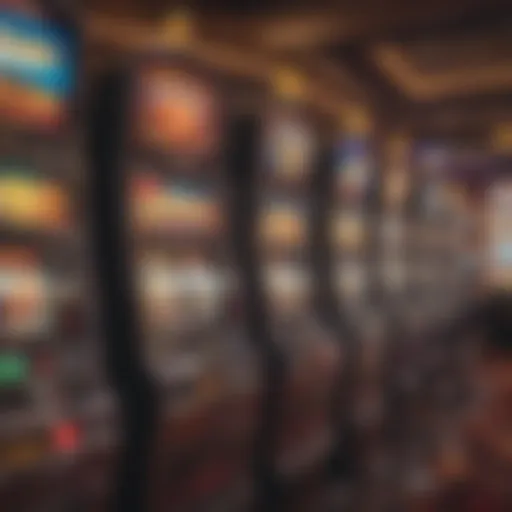 Diverse selection of slot machines in a vibrant casino environment