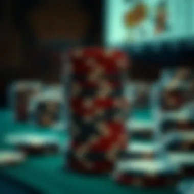 A close-up of poker chips stacked strategically during gameplay