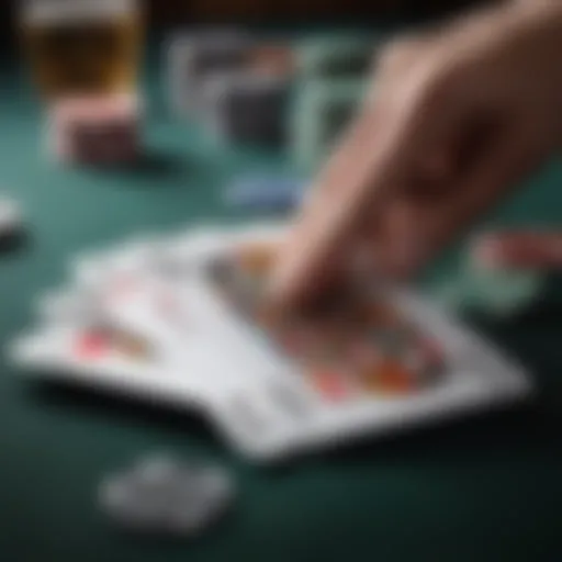 Illustration of two-card poker with chips