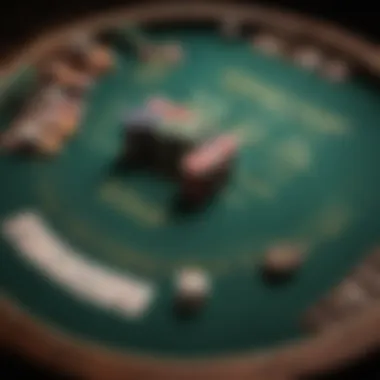 Texas Hold'em Chip Set Display A sophisticated Texas Hold'em chip set displayed on a felt poker table