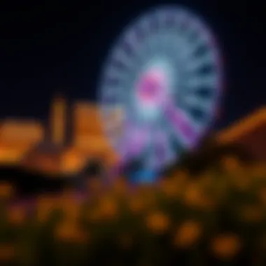 The Big Wheel illuminated at night against the Las Vegas skyline