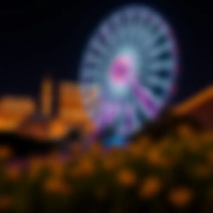 The Big Wheel illuminated at night against the Las Vegas skyline