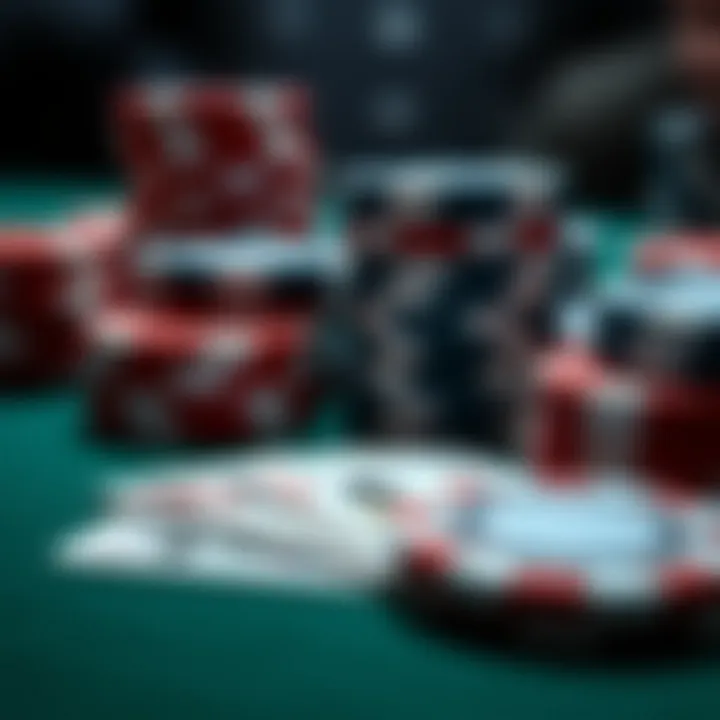 A close-up of poker chips and cards, highlighting the excitement of the game.