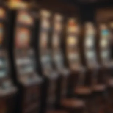 Close-up of a diverse range of slot machines