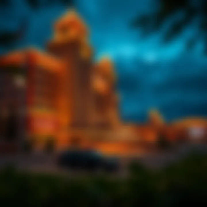 A stunning view of a notable Indian casino in Washington State showcasing its architectural beauty and surroundings.