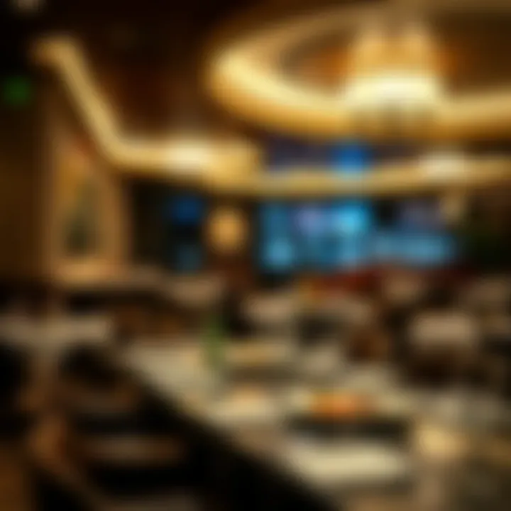 Dining area featuring gourmet dishes and a sophisticated atmosphere