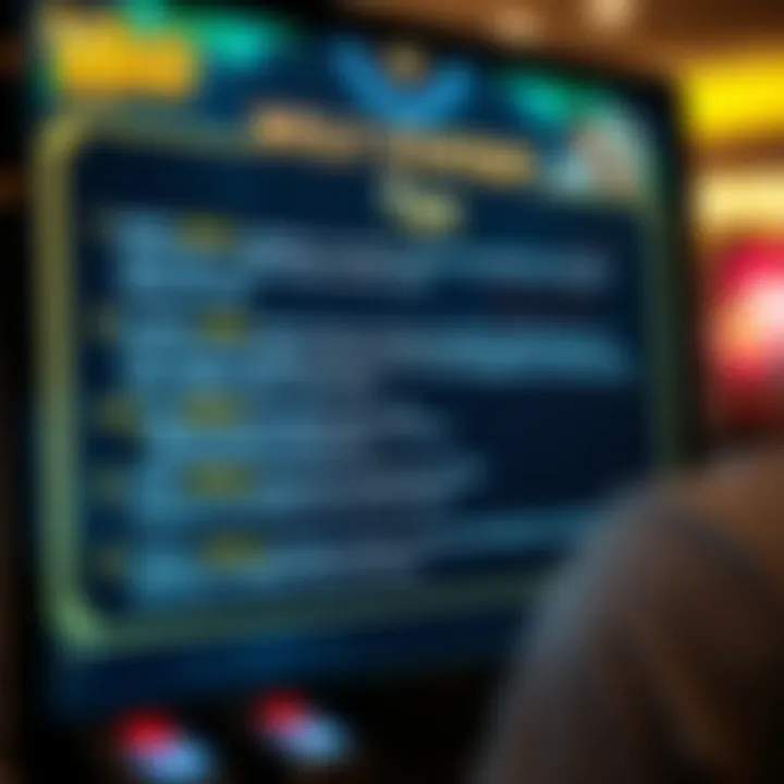 Strategic gameplay tips displayed on a digital screen for the Wolf Gold slot